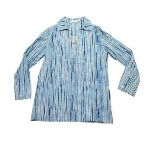 Tory Burch Blue Plaid Long Sleeve Button-Front Top – Women’s Size 4